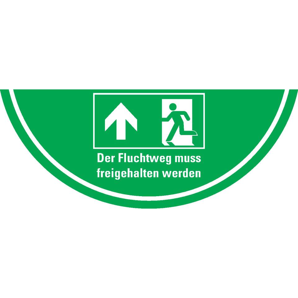 Sicherheitsbodenmarkierung Fluchtweg, R10, Bodenmarkierungsfolie, 750x300mm, DIN EN ISO 7010/E001