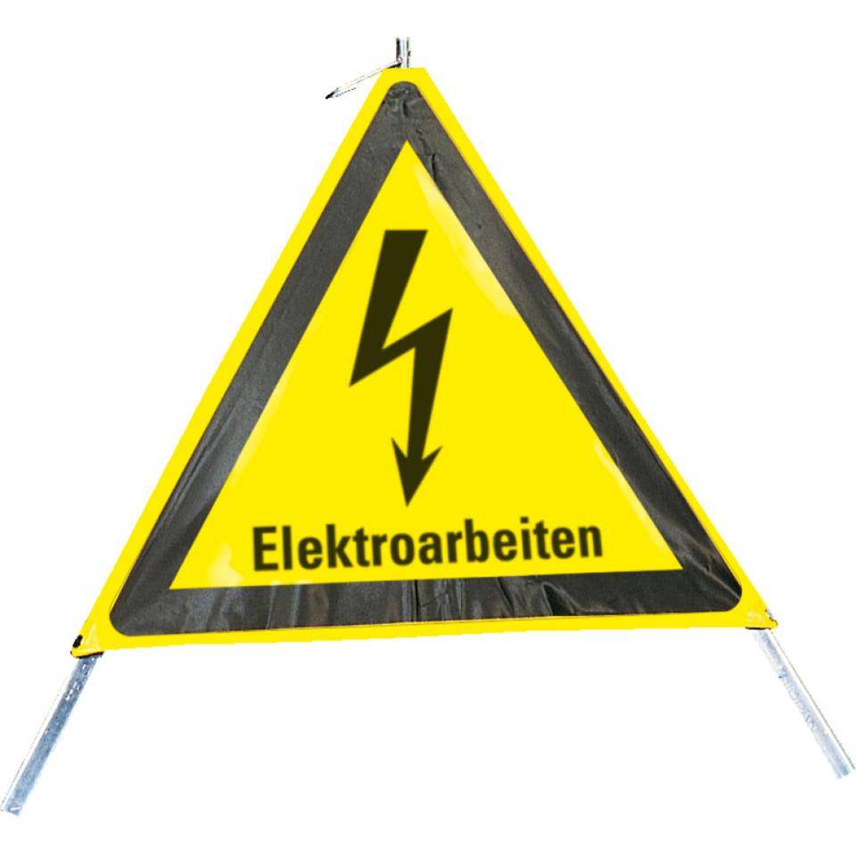 K.57 Faltsignal Elektroarbeiten, 3-seitig, gelb/schwarz, SL 600mm