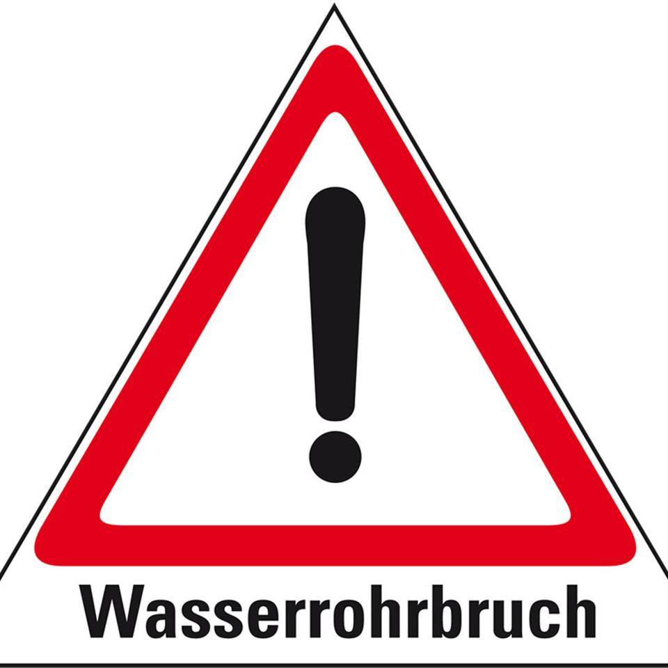 K.57 Faltsignal Wasserrohrbruch, 3-seitig, rot/weiß, SL 600mm