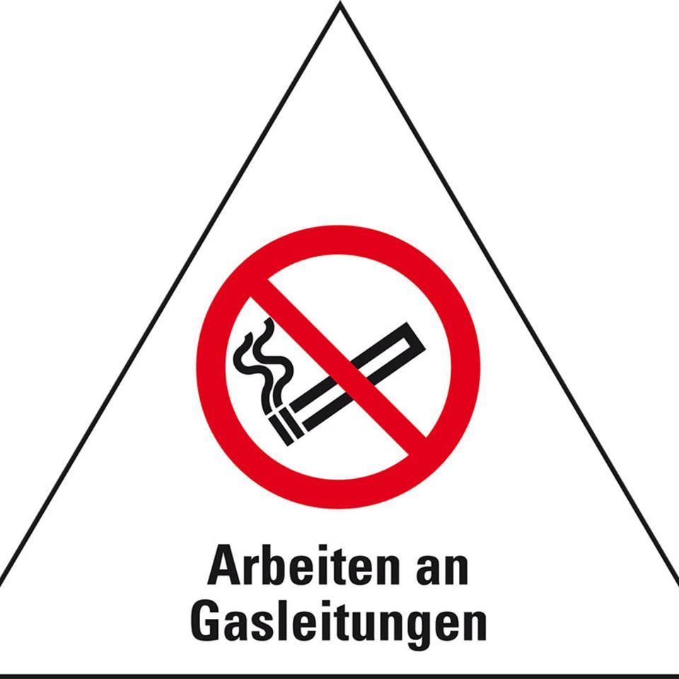K.57 Faltsignal Arbeiten an Gasleitungen, 3-seitig, rot/weiß, SL900mm
