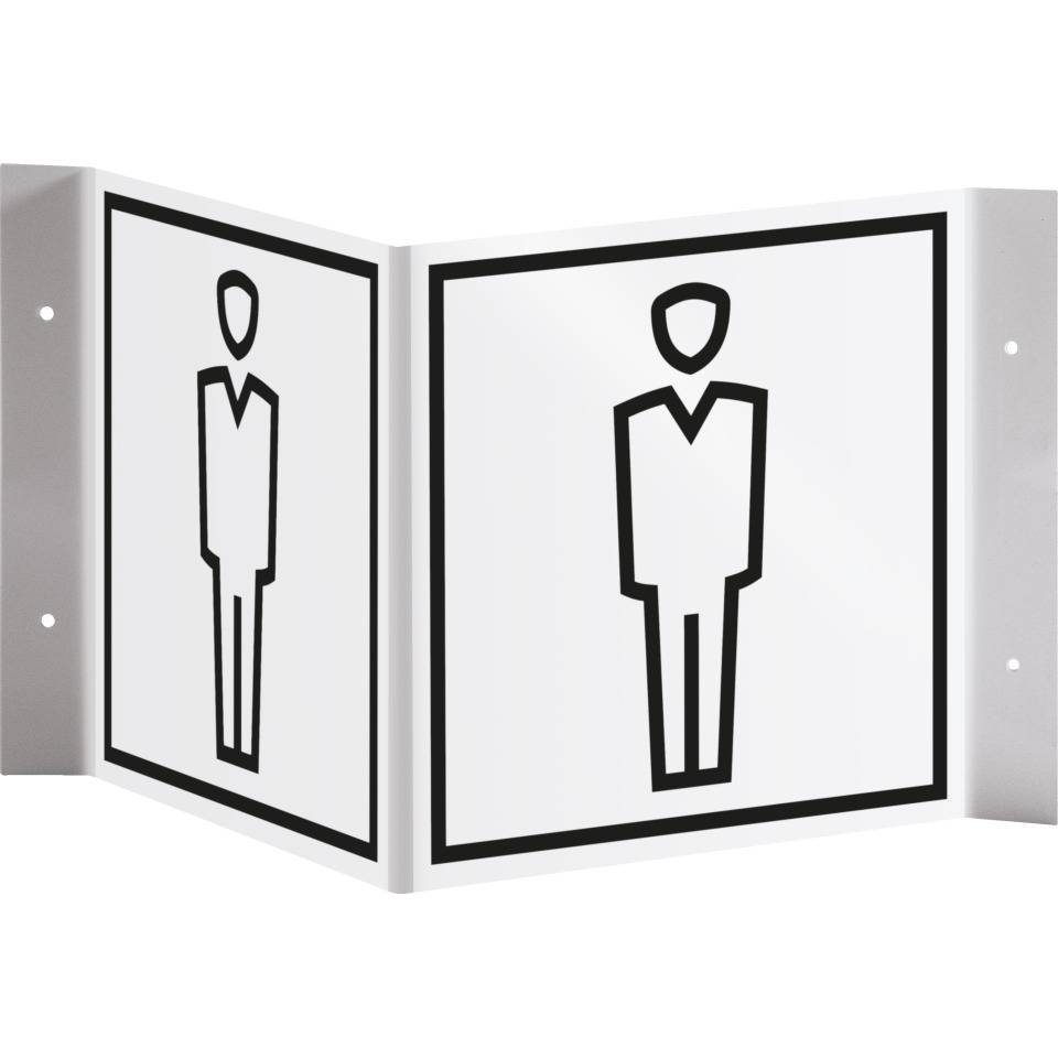 Tür-Nasenschild Piktogramm WC Herren, Kunststoff, 150x150mm