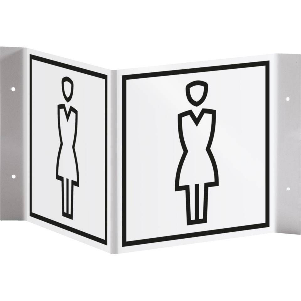 Tür-Nasenschild Piktogramm WC Damen, Kunststoff, 150x150mm