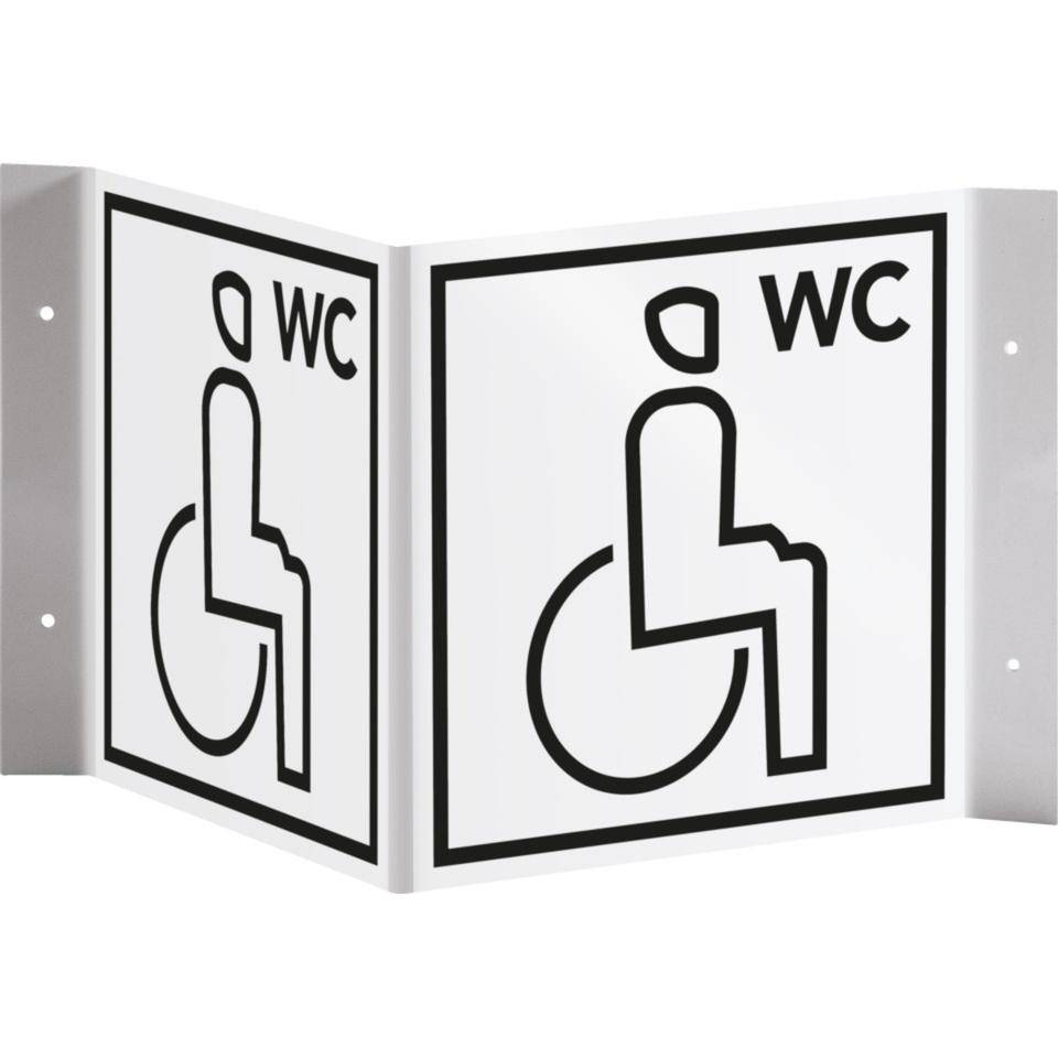Tür-Nasenschild Piktogramm Behinderten-WC, Kunststoff, 150x150mm