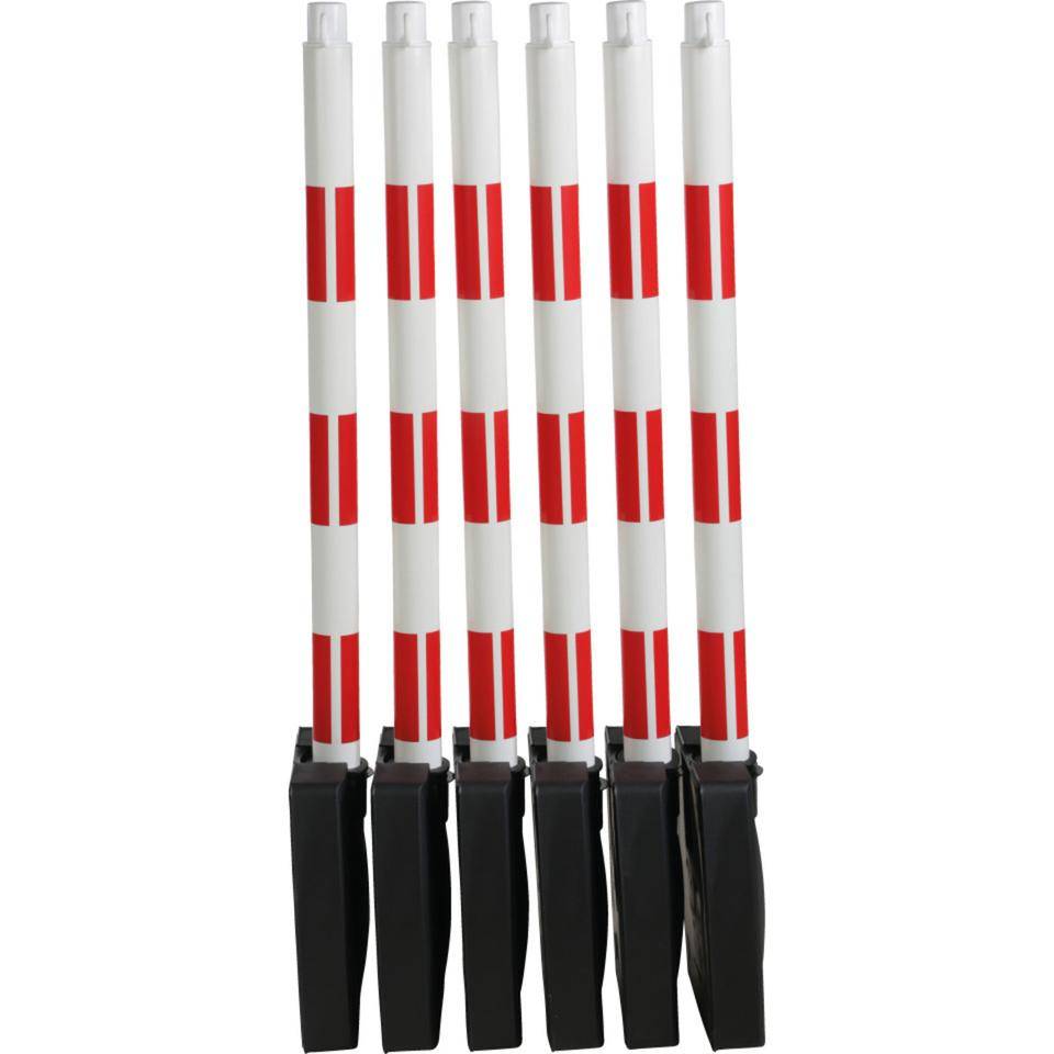 Klapppfosten-Set, 6-teilig, rot/weiß, Kunststoff, H 900mm, inkl.Kette