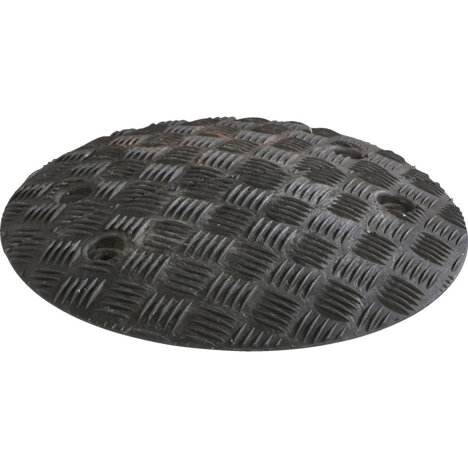 Tempo-Stopp-Schwelle, Ronde, Anfangs- und Endstück, schwarz, 420x75mm