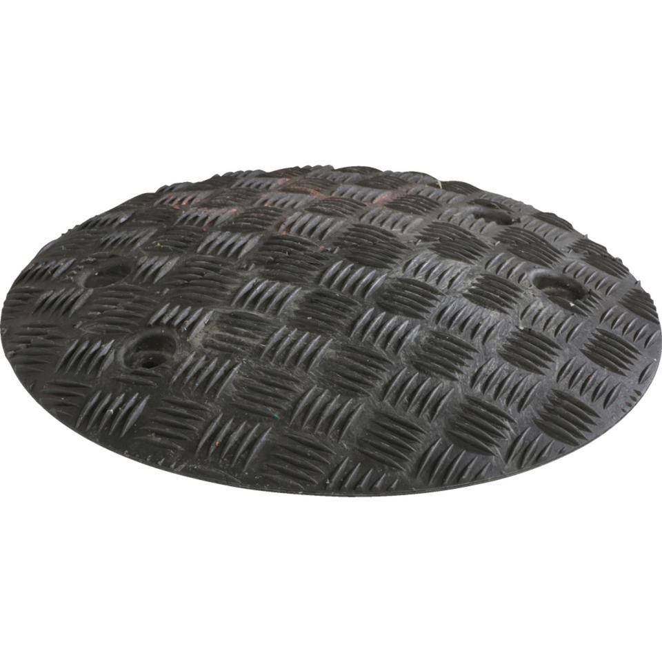 Tempo-Stopp-Schwelle, Ronde, Anfangs- und Endstück, schwarz, 420x75mm
