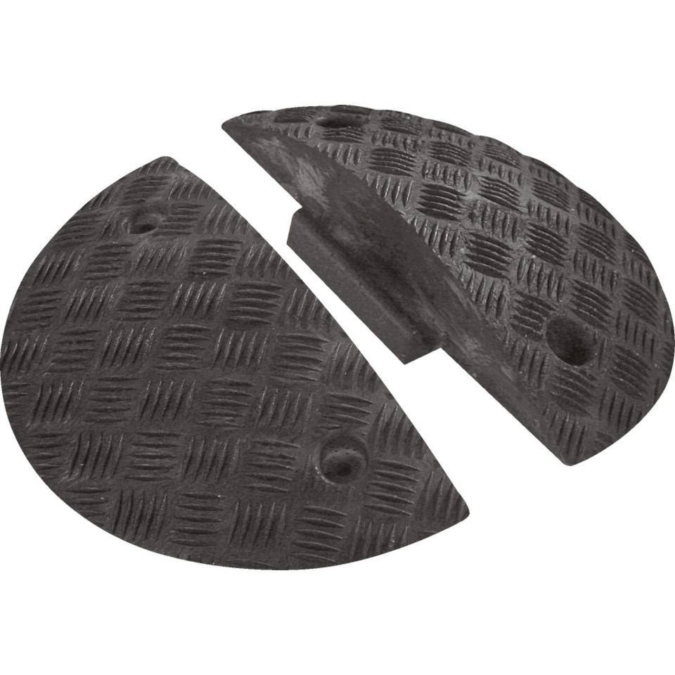 Tempo-Stopp-Schwelle, Ronde, Anfangs- und Endstück, schwarz, 420x50mm