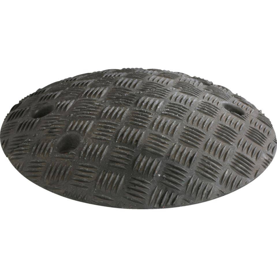 Tempo-Stopp-Schwelle, Ronde, Anfangs- und Endstück, schwarz, 420x50mm