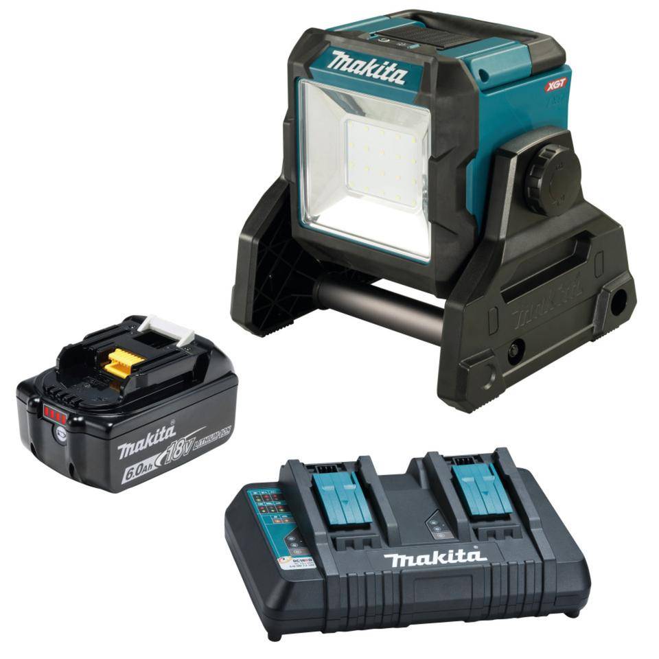Vorteils-Set Makita LED-Baustrahler, mit Doppel-Schnelladegerät u. Akku-BL 1860B