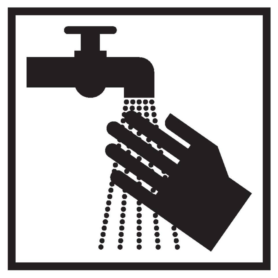 Türschild Piktogramm Hände waschen, Folie, selbstklebend, 150x150mm