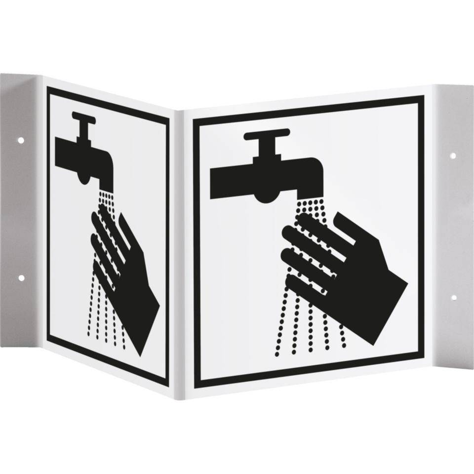 Tür-Nasenschild Piktogramm Hände waschen, Kunststoff, 150x150mm