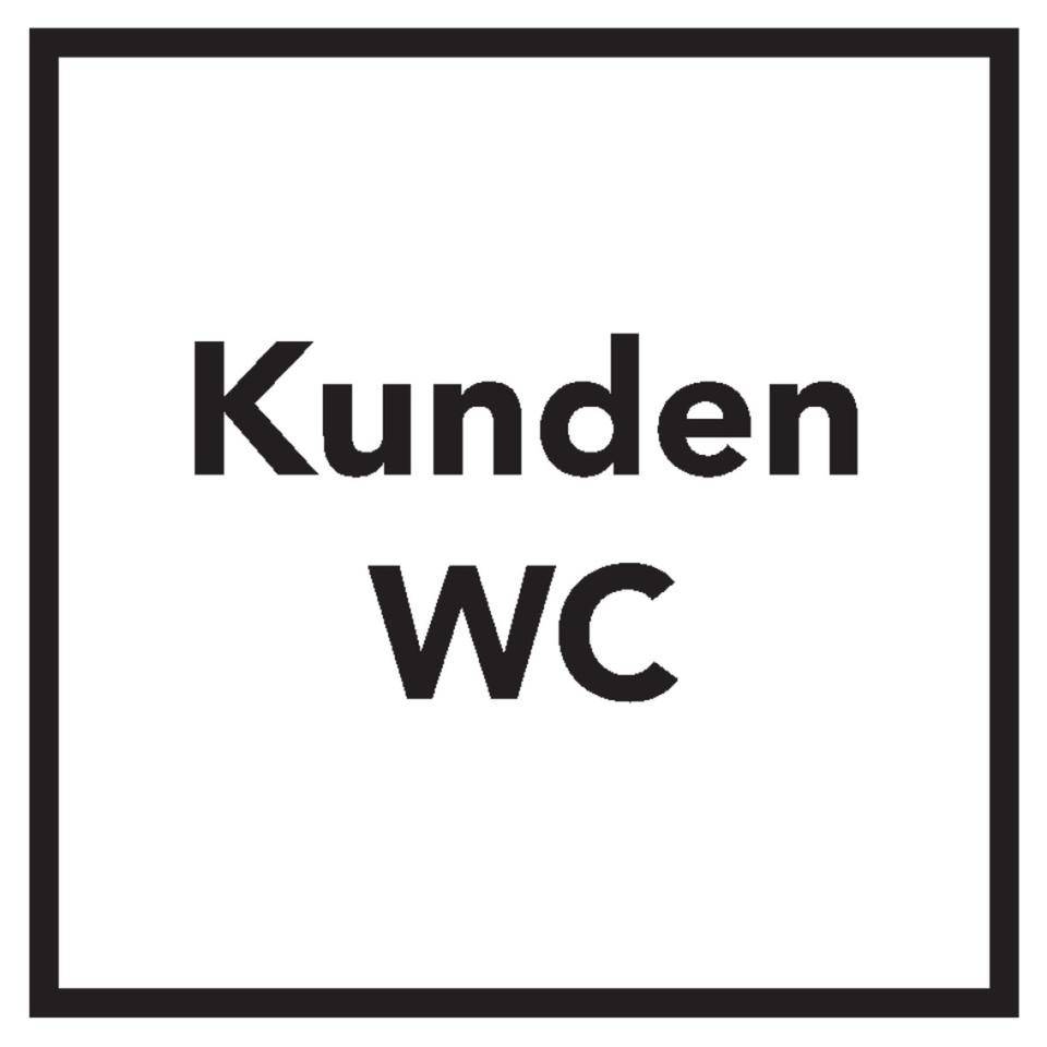 Türschild Kunden-WC, Folie, selbstklebend, 150x150mm