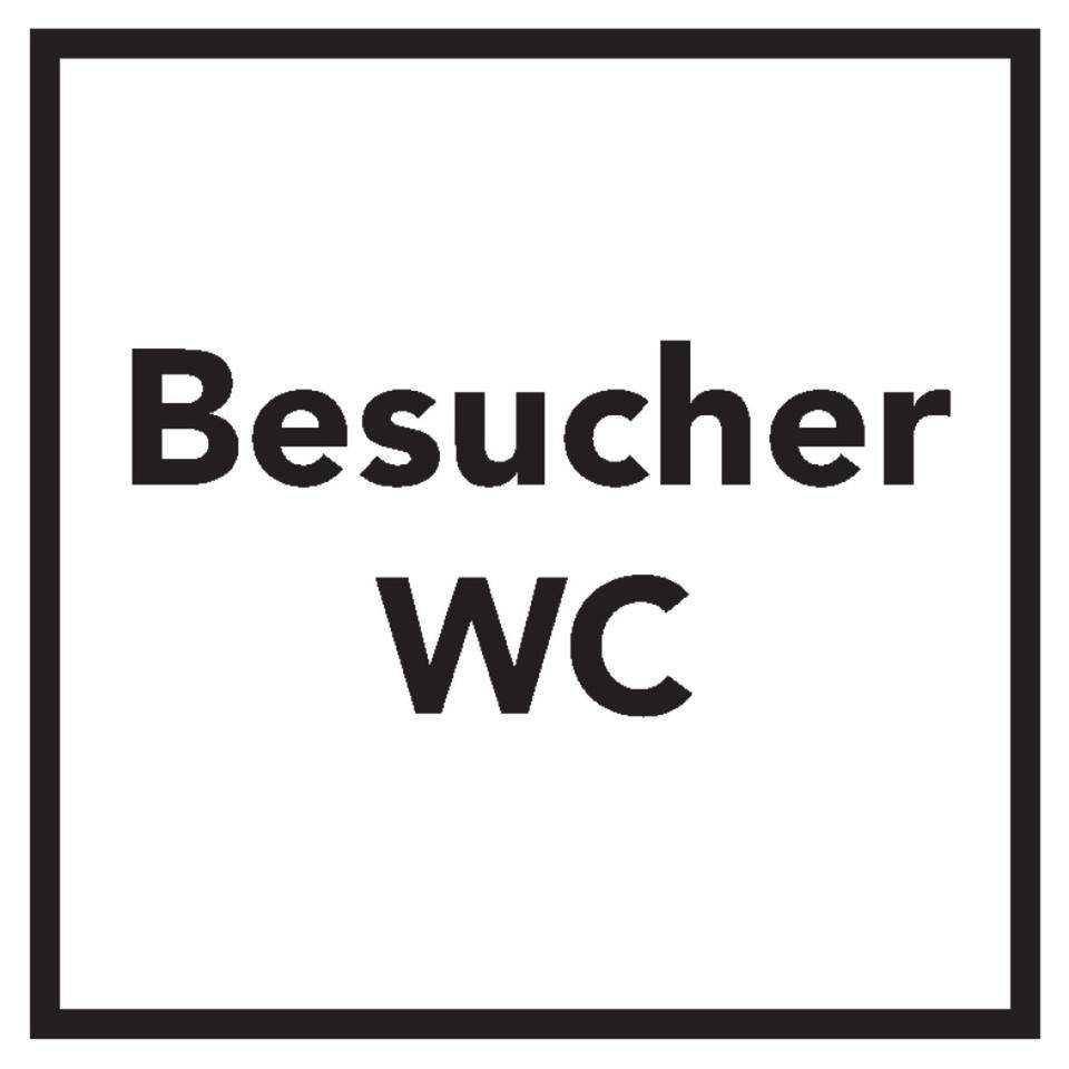 Türschild Besucher-WC, Folie, selbstklebend, 150x150mm