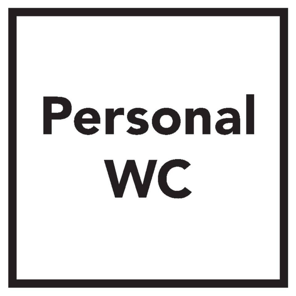 Türschild Personal-WC, Folie, selbstklebend, 150x150mm