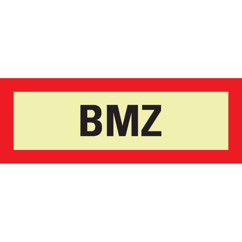 PERMALIGHT® power langnachleuchtend Feuerwehrschild BMZ, Kunststoff, 297x105mm
