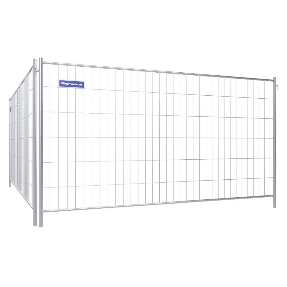 Bauzaun Komplettset Profi 20, bestehend aus Elementen, Traverse, Schake Kunststoffüßen