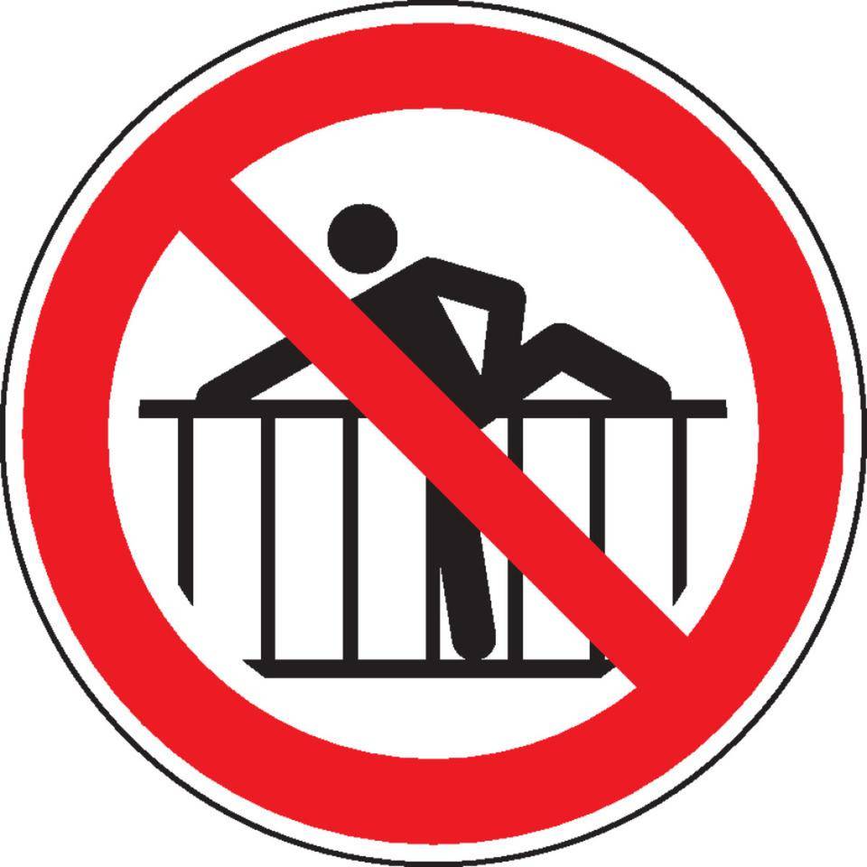 Verbotsschild Barriere nicht übersteigen, ISO, Kunststoff, Ø 300mm