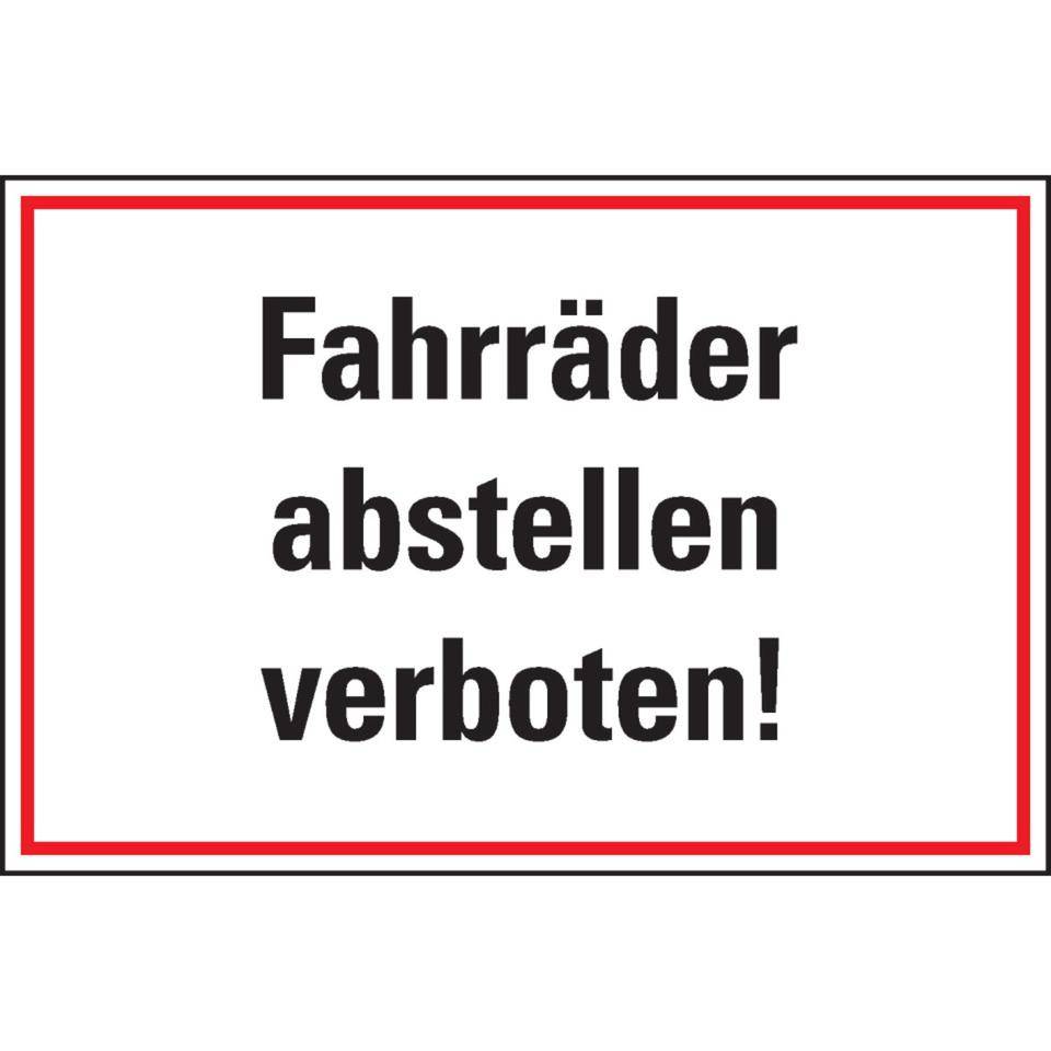 Hinweisschild Fahrräder abstellen verboten!, Kunststoff, 300x200mm