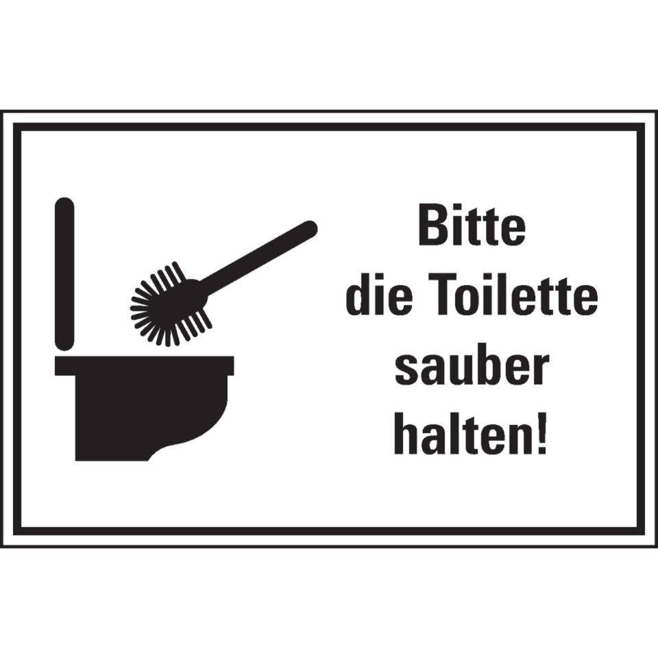 Hinweis-Kombischild Toilette sauber halten!, Text/Symbol, Folie,300x200mm