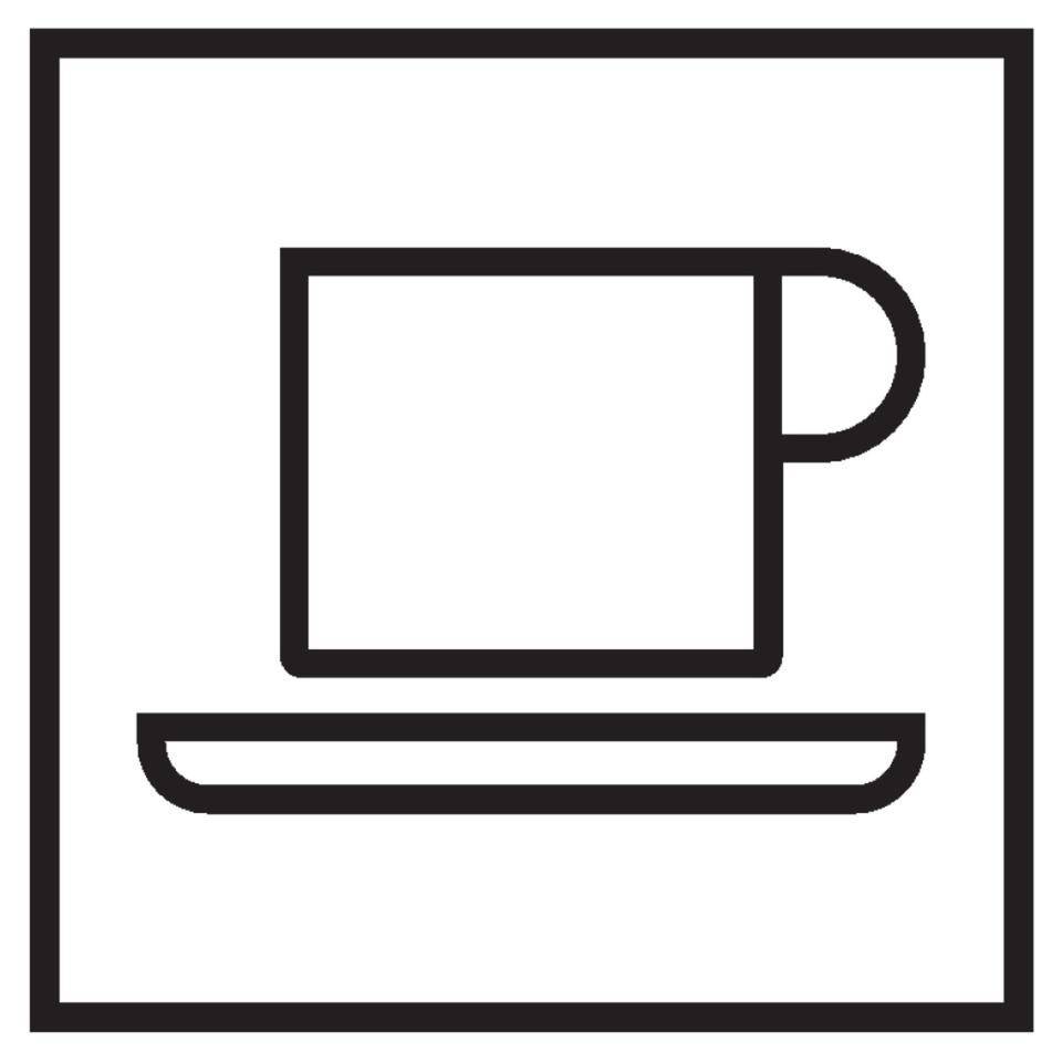 Türschild Piktogramm Cafeteria, Folie, selbstklebend, 150x150mm