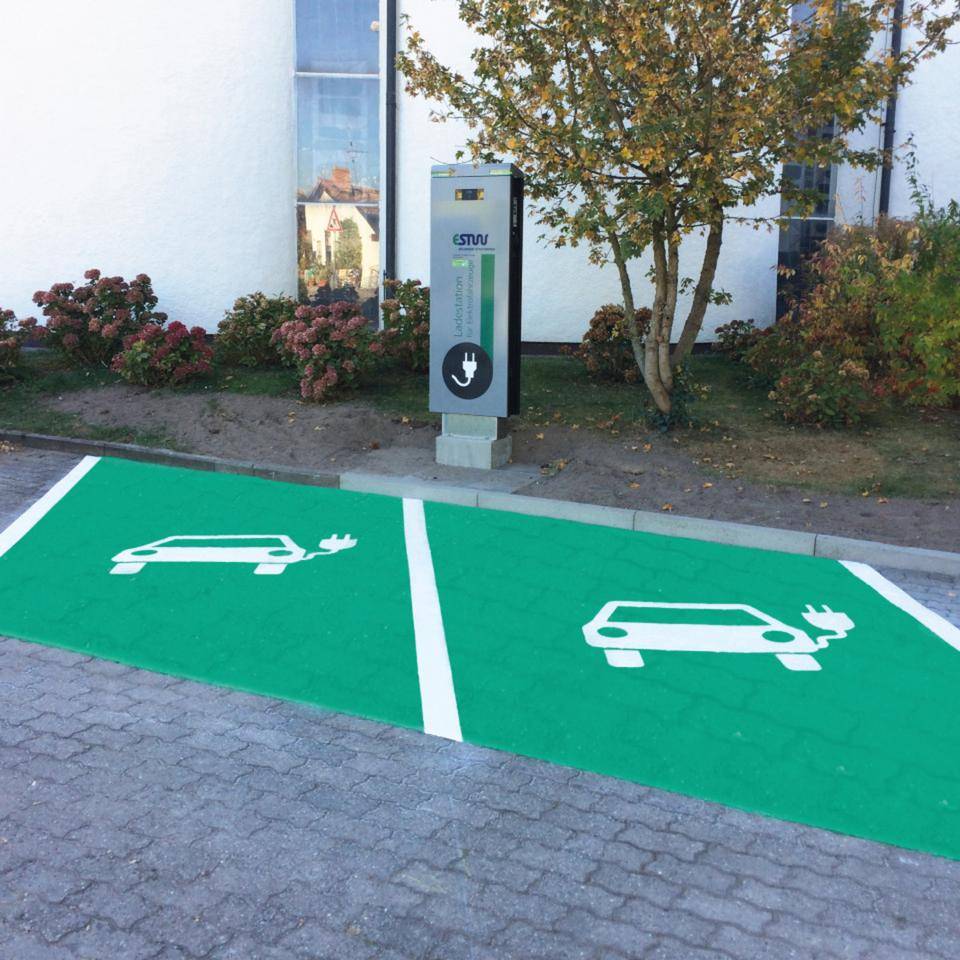 PREMARK® Bodenzeichen Elektrofahrzeug, Rutschhemmung R12, zur Kennzeichnung von Verkehrswegen, 500x1000mm
