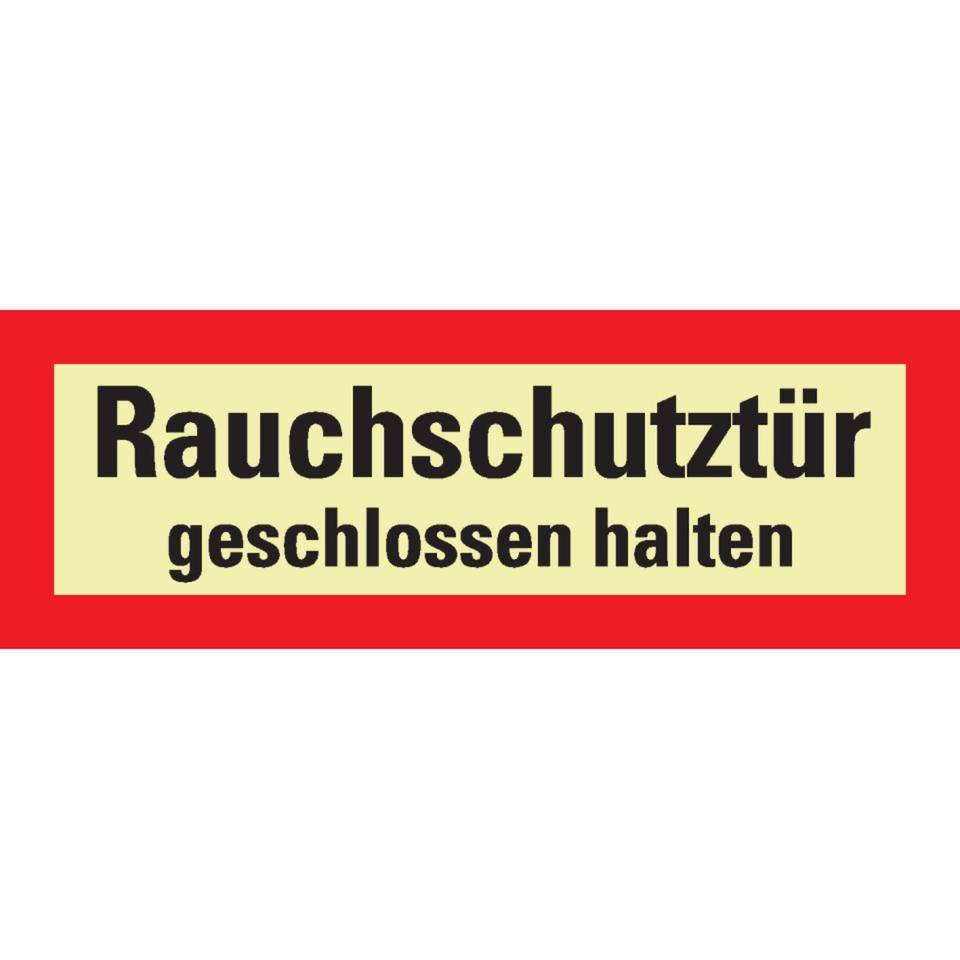 PERMALIGHT® power langnachleuchtend Feuerwehrschild Rauchschutztür geschlossen..., Folie, 210x74mm