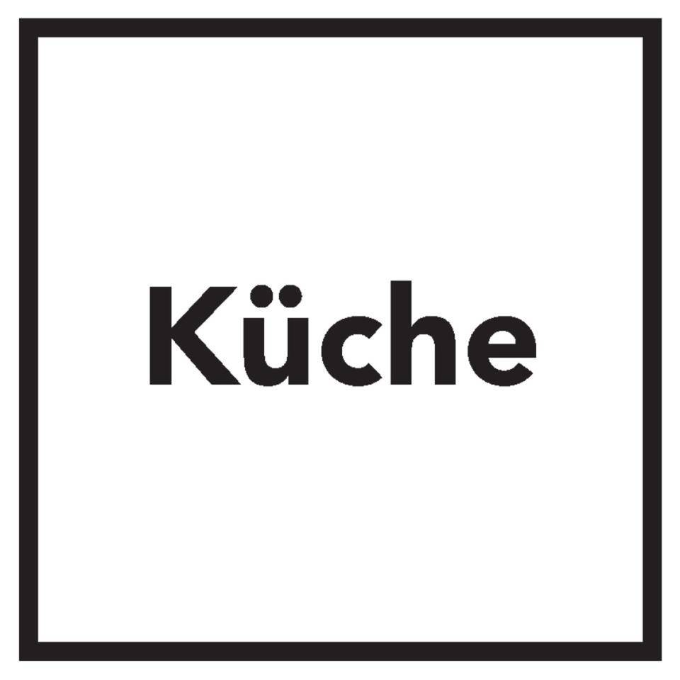 Türschild Küche, Folie, selbstklebend, 150x150mm