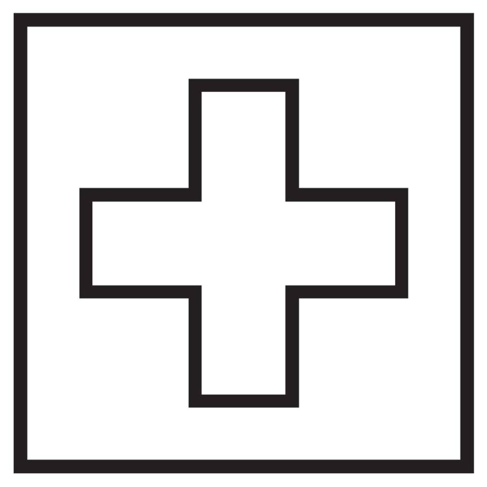 Türschild Piktogramm Erste-Hilfe-Raum, Folie, selbstklebend, 150x150mm
