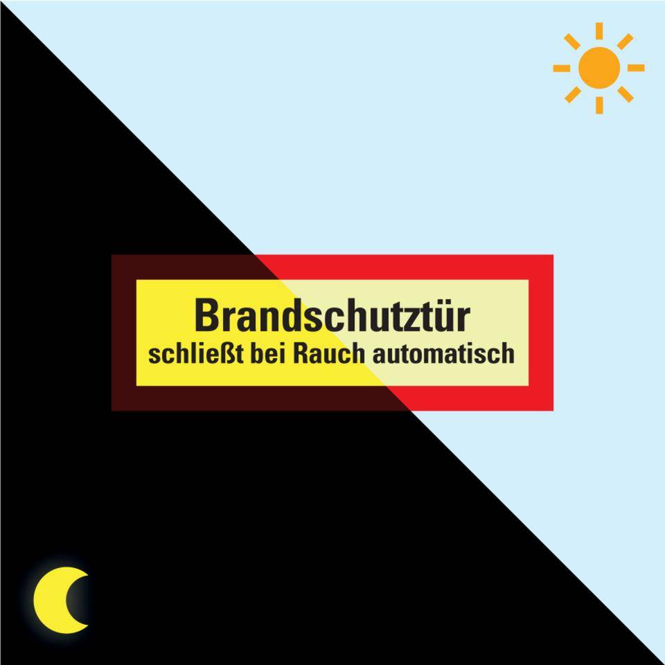 PERMALIGHT® power langnachleuchtend Feuerwehrschild Brandschutztür schließt.., doppelseitig, Folie, 210x74mm
