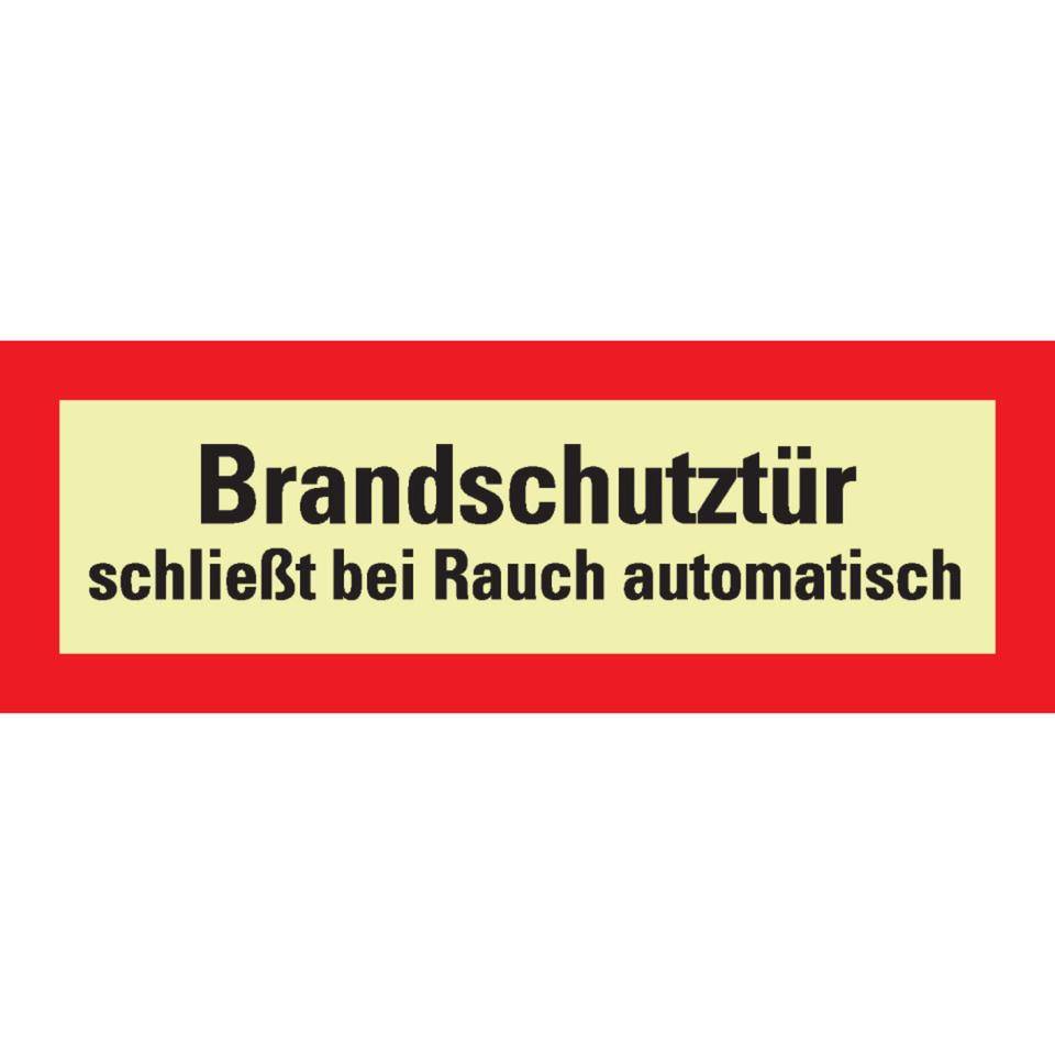 PERMALIGHT® power langnachleuchtend Feuerwehrschild Brandschutztür schließt bei..., Folie, 297x105mm