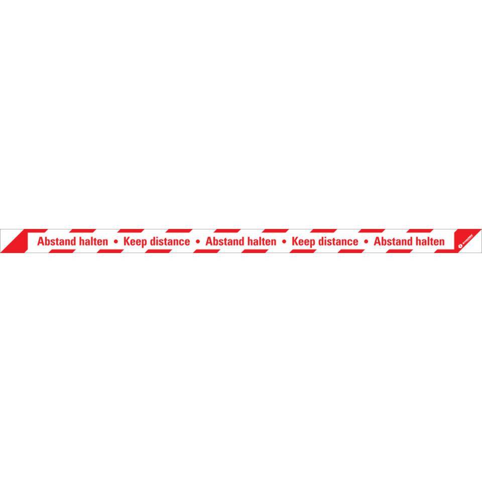 Bodenmarkierung Abstand halten - Keep Distance, deutsch/englisch, R10, Bodenmarkierungsfolie, 1000x50mm
