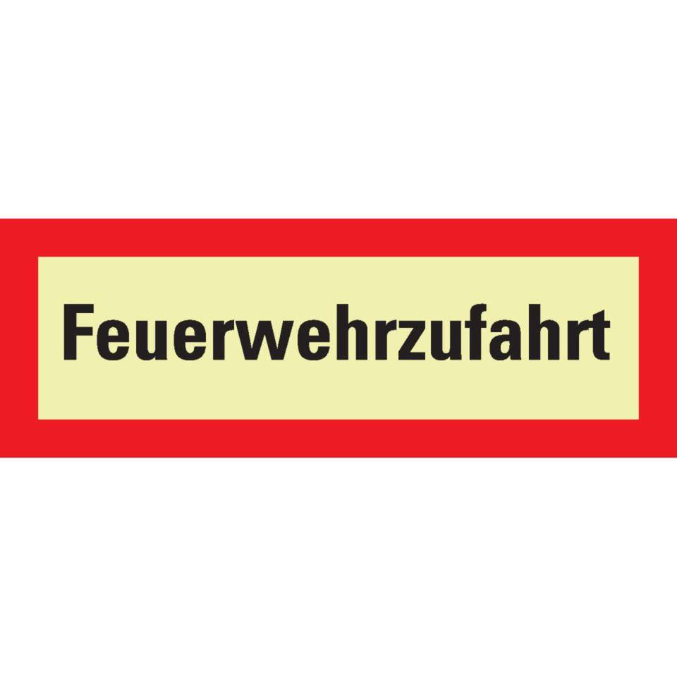 PERMALIGHT® power langnachleuchtend Feuerwehrschild Feuerwehrzufahrt, Aluminium, 420x148mm