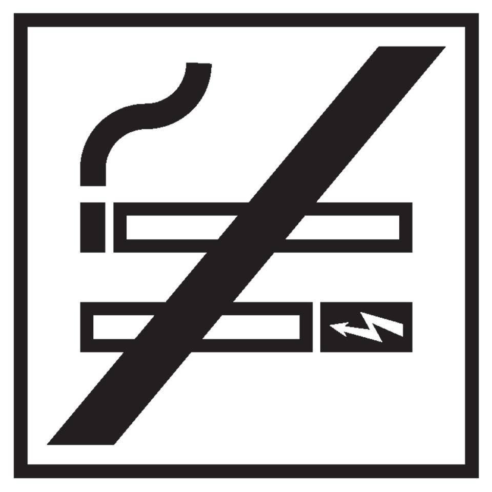 Türschild Pikto Rauchen und E-Zigarette verboten, Folie, selbstklebend, 150x150mm