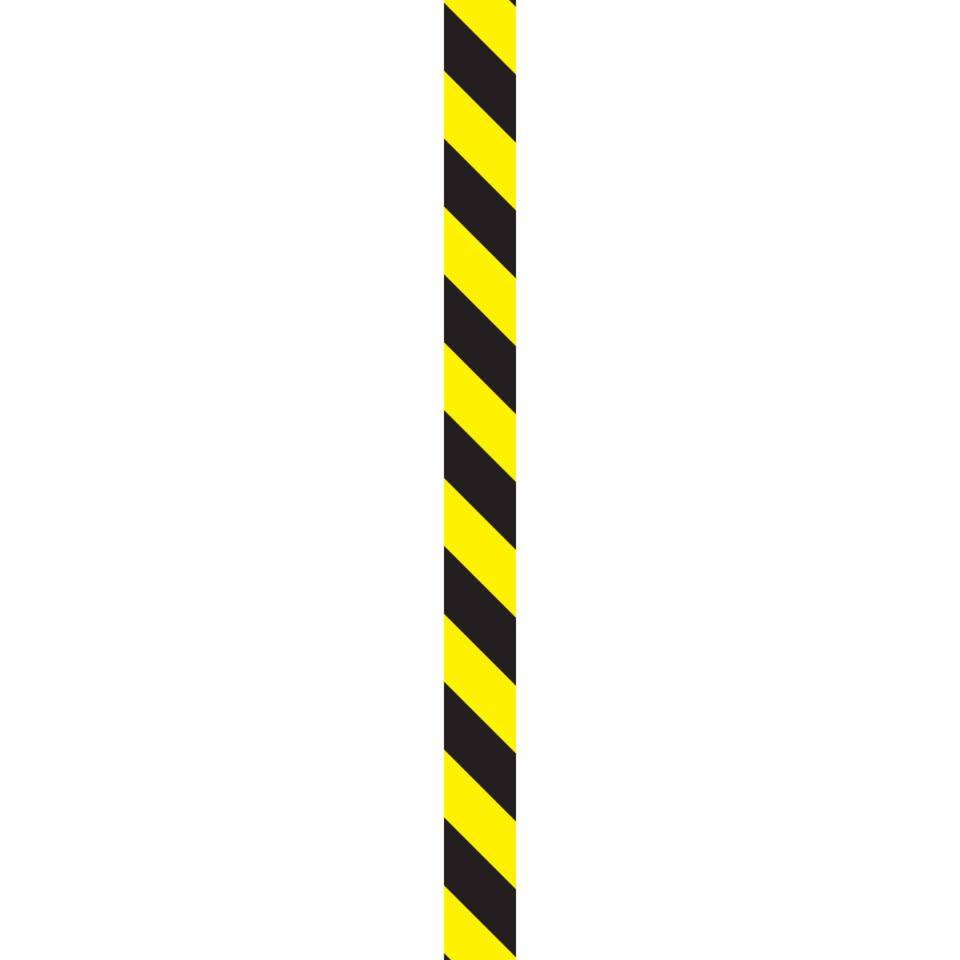 Warnmarkierungsstreifen, ASR A1.3, gelb/schwarz, Folie, selbstklebend, 1000x75mm, 10/VE