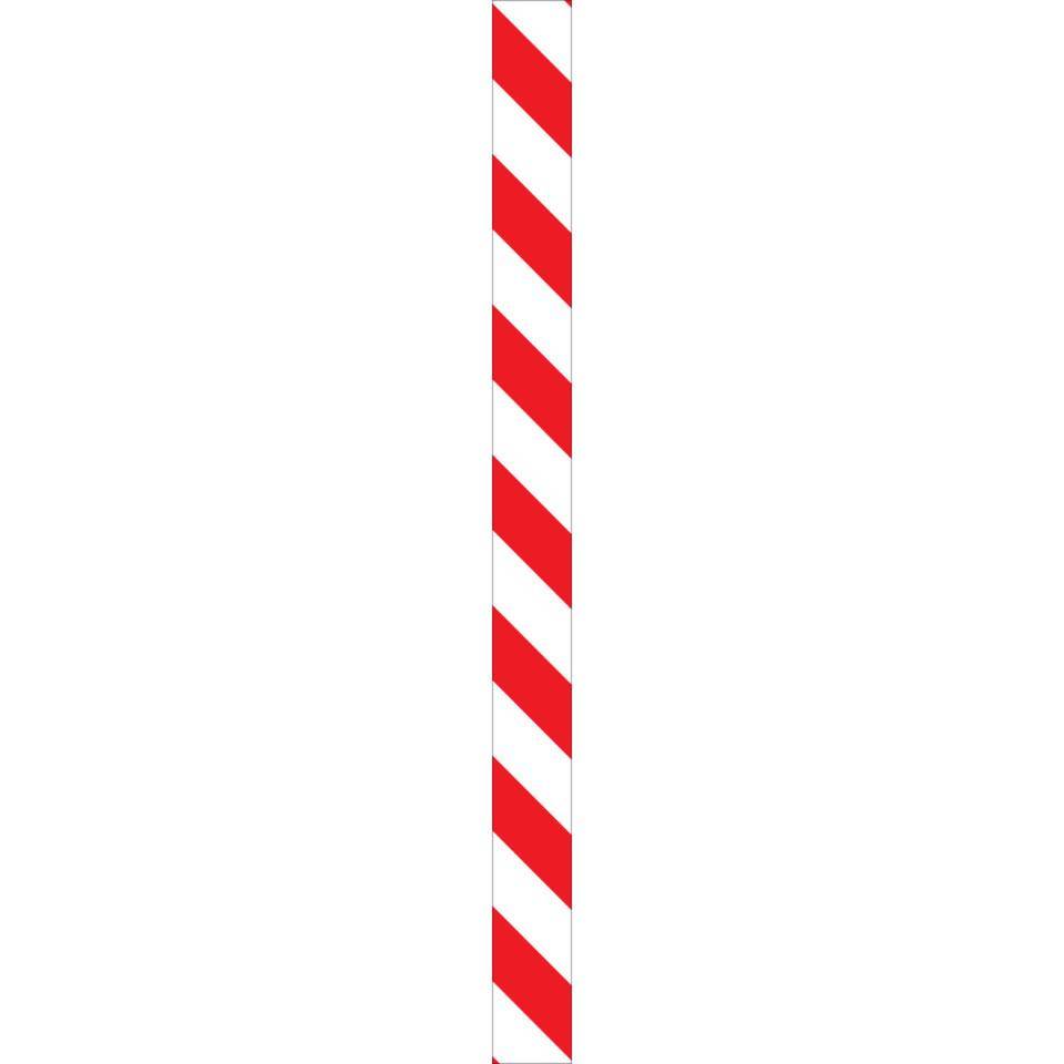 Warnmarkierungsstreifen, ASR A1.3, rot/weiß, Folie, selbstklebend, 1000x75mm, 10/VE