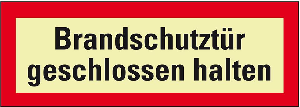 PERMALIGHT® power langnachleuchtend Feuerwehrschild Brandschutztür geschlossen.., Folie, 297x105mm