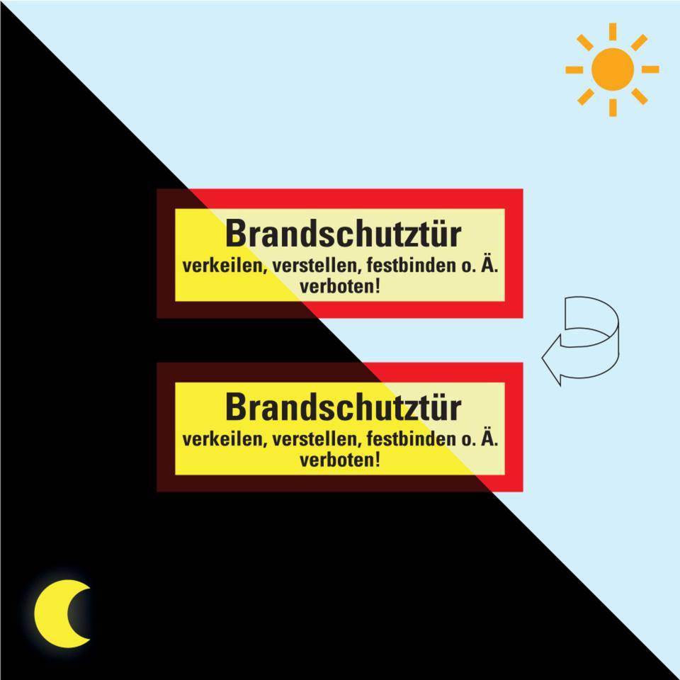 PERMALIGHT® power langnachleuchtend Feuerwehrschild Brandschutztür verkeilen..., DS, Folie, 210x74mm
