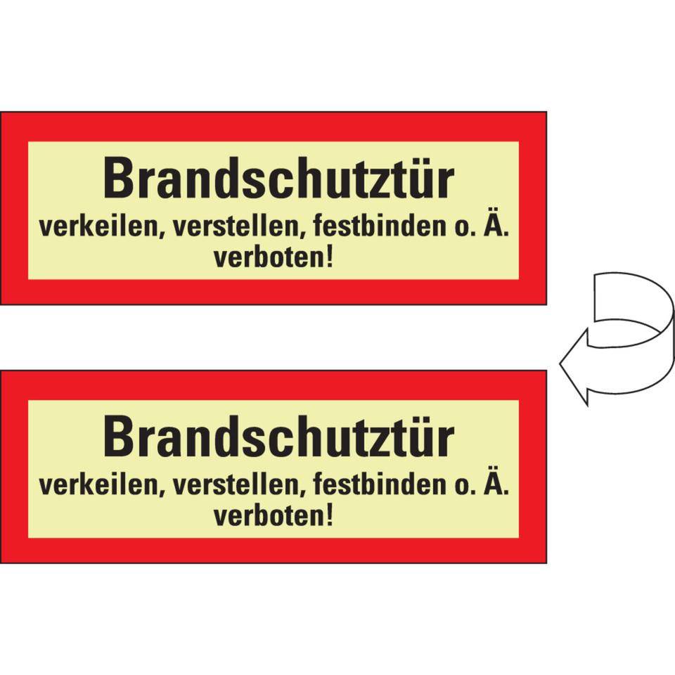PERMALIGHT® power langnachleuchtend Feuerwehrschild Brandschutztür verkeilen..., DS, Folie, 210x74mm