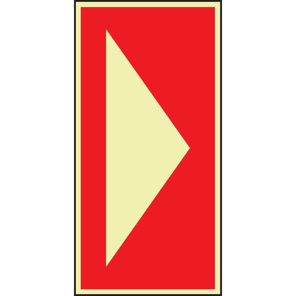 PERMALIGHT® power langnachleuchtend Richtungsangabe gerade, DIN/TR 4844-4, rot, Kunststoff, 100x200mm