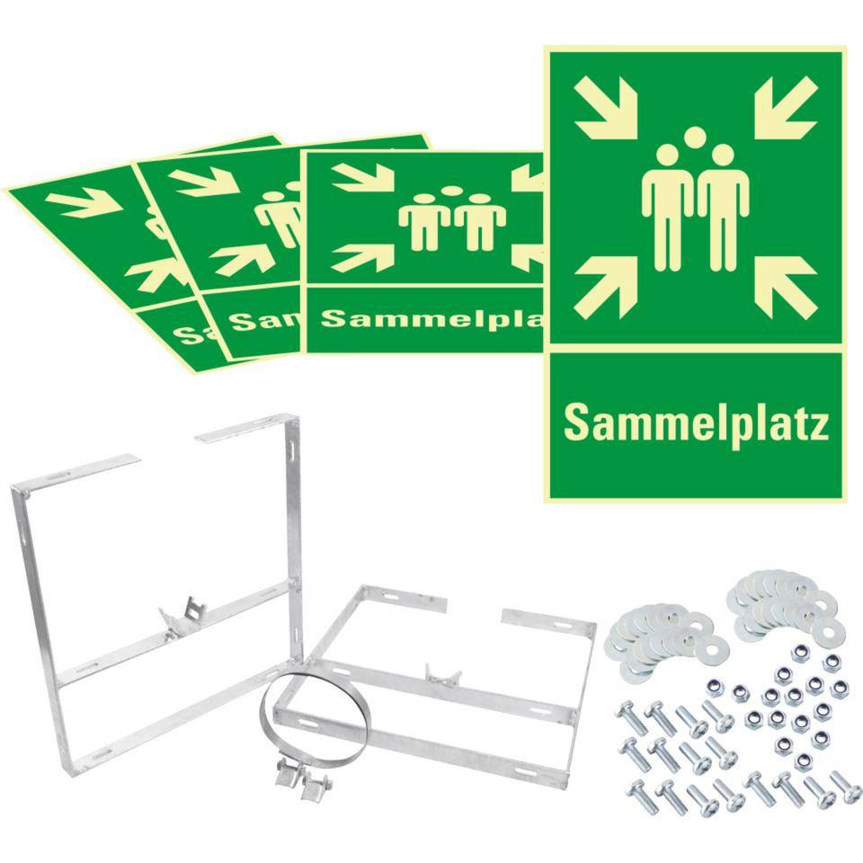 PERMALIGHT® power langnachleuchtend Würfelset Sammelstelle, Aluminium, 400x600mm, inkl.Befestigung