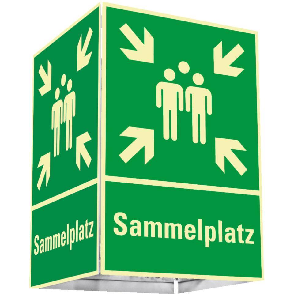 PERMALIGHT® power langnachleuchtend Würfelset Sammelstelle, Aluminium, 400x600mm, inkl.Befestigung