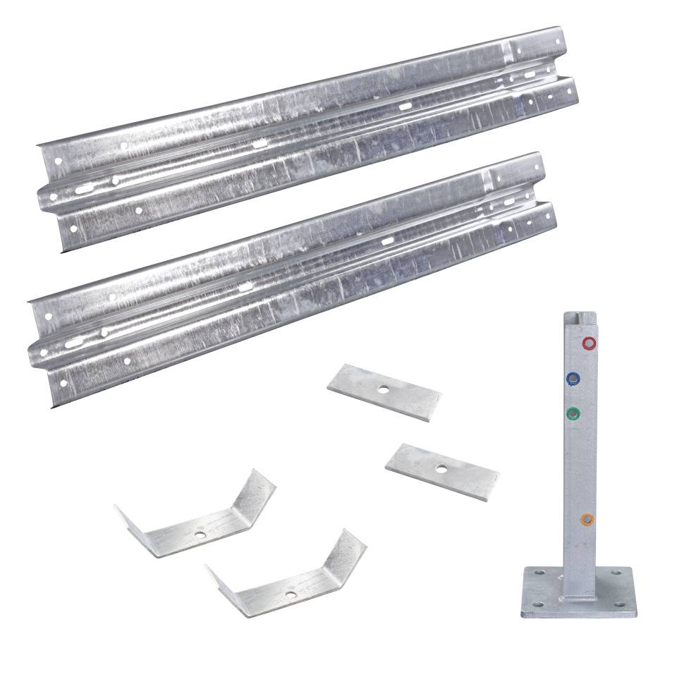 Ergänzungs-Set Stahlplanken Typ B, 2-fach, IPE 500, zum Aufdübeln, Baulänge 2m