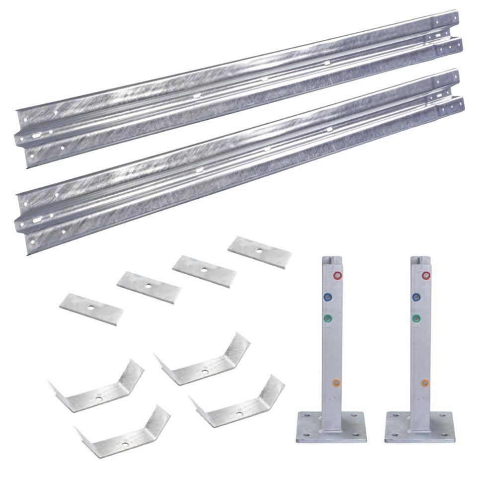 Ergänzungs-Set Stahlplanken Typ B, 2-fach, IPE 500, zum Aufdübeln, Baulänge 4m