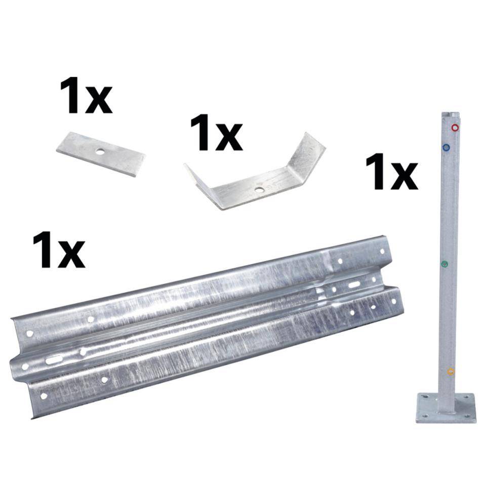 Ergänzungs-Set Stahlplanken Typ B, IPE 750, zum Aufdübeln, Baulänge 1,33m
