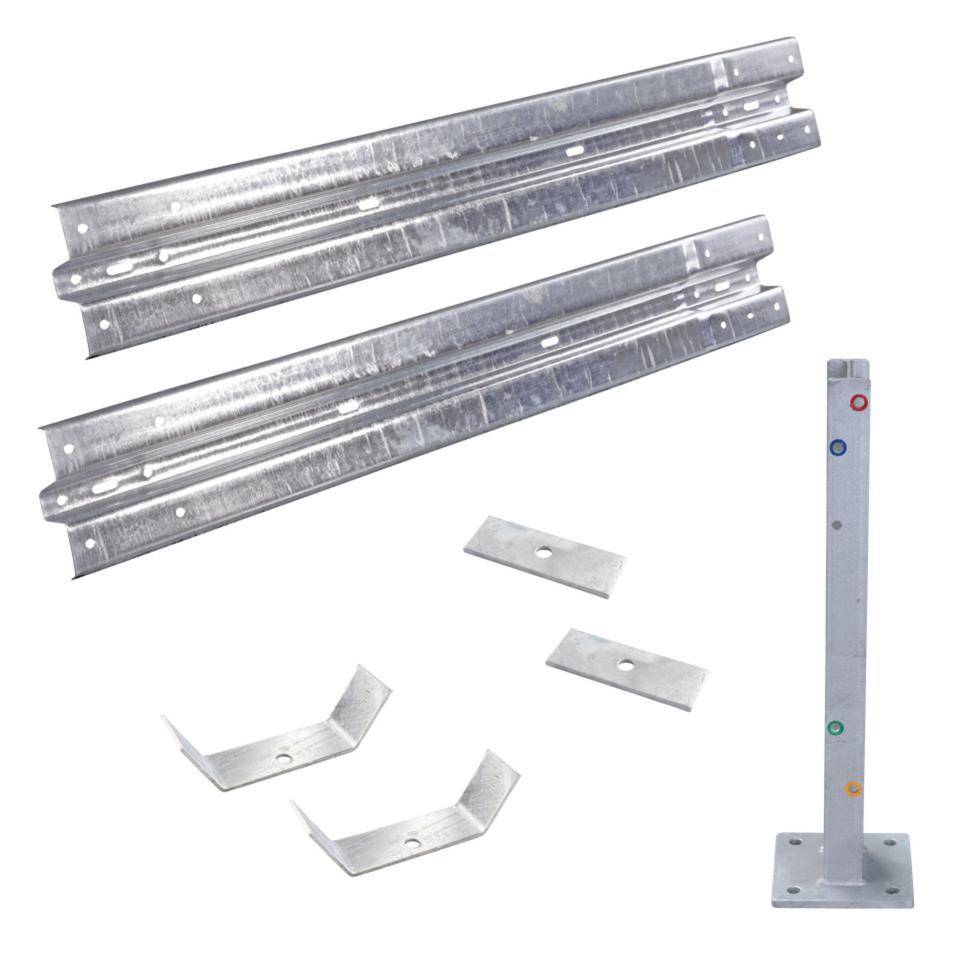 Ergänzungs-Set Stahlplanken Typ B, 2-fach, IPE 750, zum Aufdübeln, Baulänge 2m