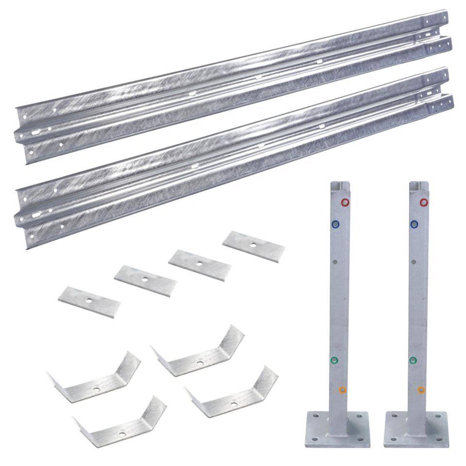 Ergänzungs-Set Stahlplanken Typ B, 2-fach, IPE 750, zum Aufdübeln, Baulänge 4m