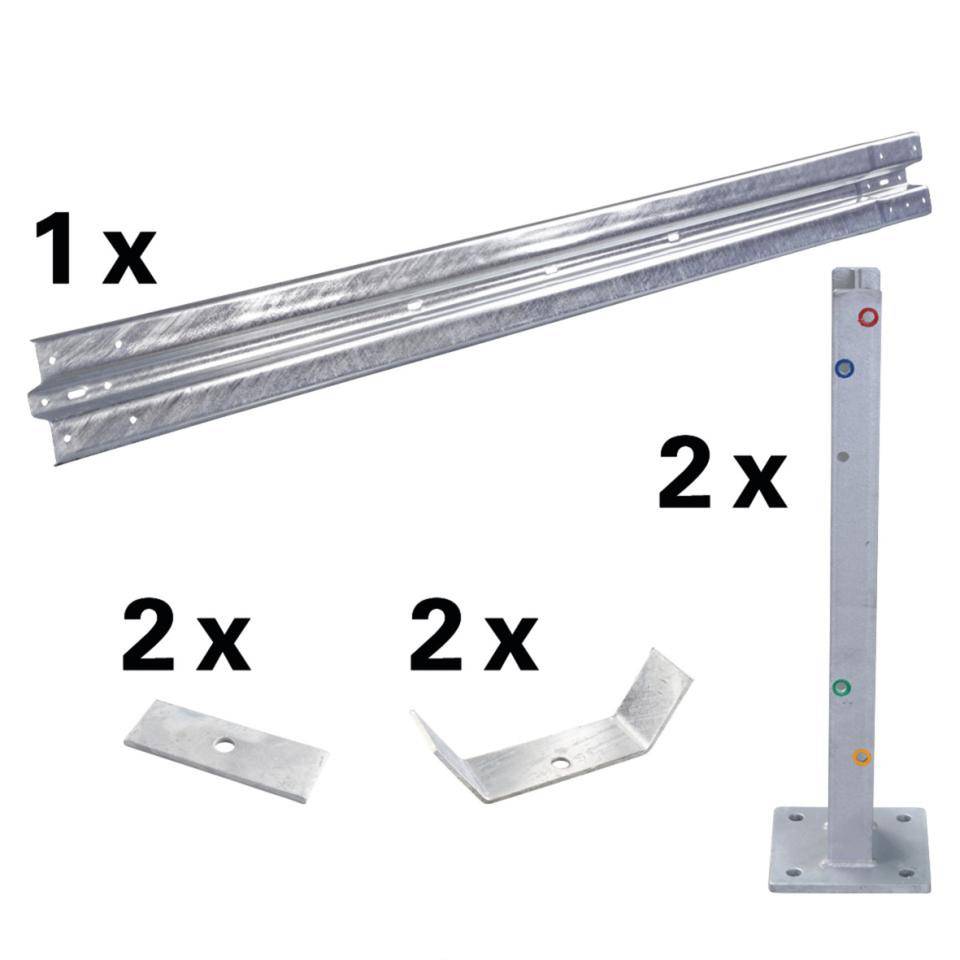 Ergänzungs-Set Stahlplanken Typ B, IPE 1000, zum Aufdübeln, Baulänge 4m
