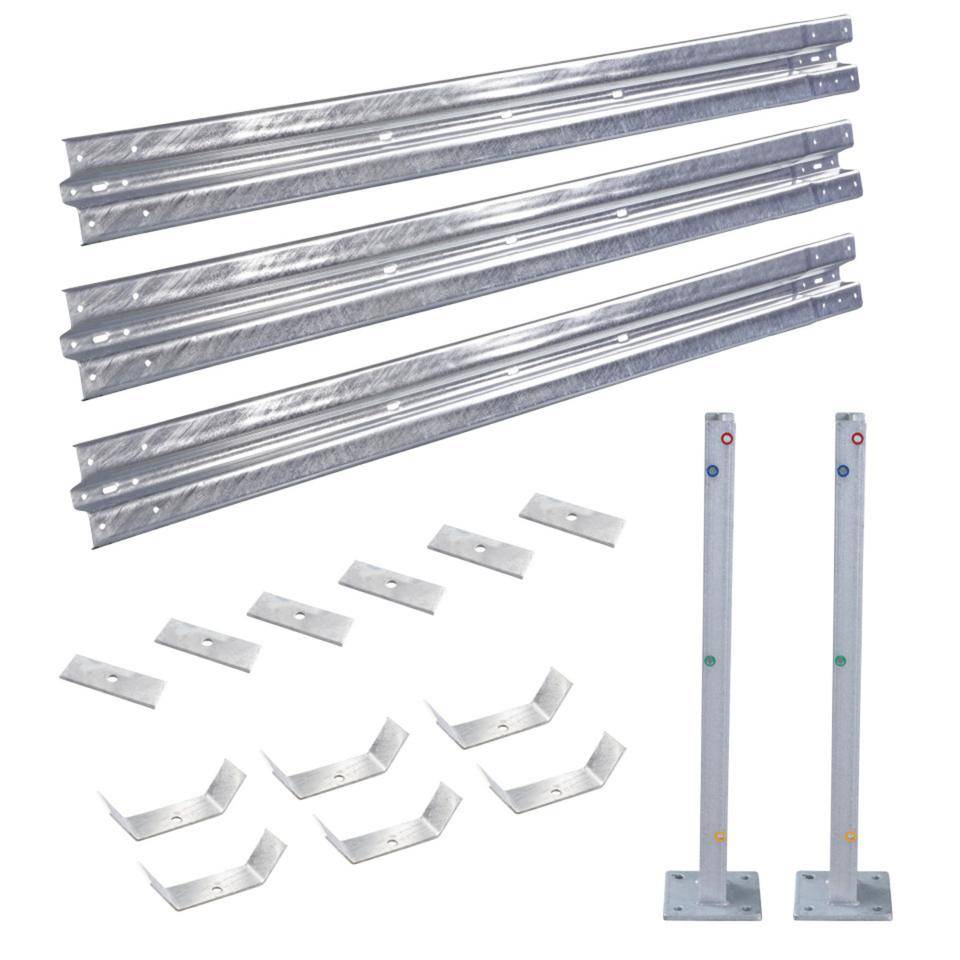 Ergänzungs-Set Stahlplanken Typ B,3-fach,IPE 1000,zum Aufdübeln,Baulänge 4m