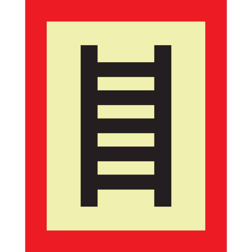 PERMALIGHT® power langnachleuchtend Feuerwehrschild Stelle zum Anleitern, Aluminium, 200x250mm