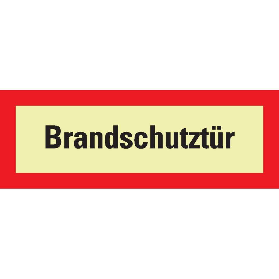 PERMALIGHT® power langnachleuchtend Feuerwehrschild Brandschutztür.., Folie, selbstklebend, 210x74mm